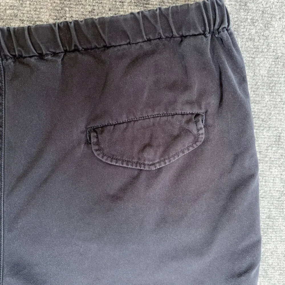 Lands End Shorts Mens Large Navy Blue Drawstring Casual 100% Cotton Pockets